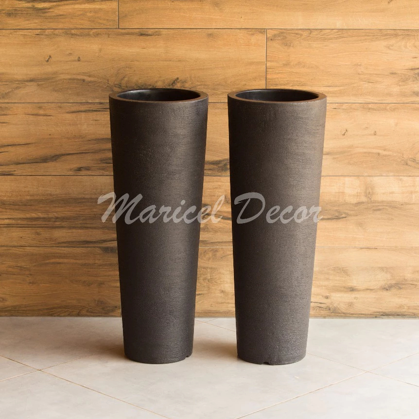 Kit 2 Vasos para plantas Decorativo Ibiza Marmorizado Luxo Moderno 