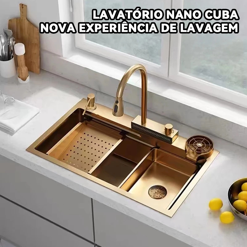 Cuba Cozinha Gourmet 304 Inox/ouro
