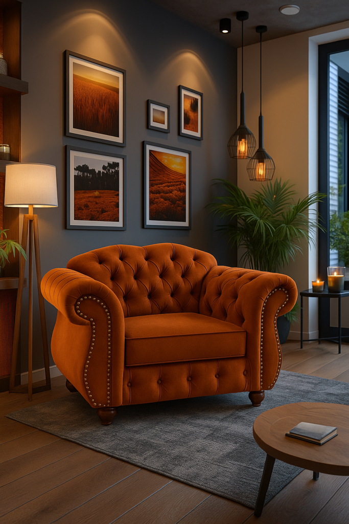 Inspirações para decoração | Um Toque de Sofisticação na Sala Descubra o Encanto da Poltrona Chest Merlô