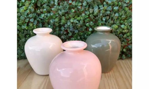 Vaso Decorativo de Cerâmica Verde Oliva – Elegância na Decoração