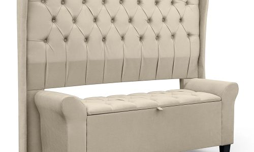 Conjunto Elegante para Cama Box CasalQueen – Cabeceira e Baú Recamier Capitonê Dubai