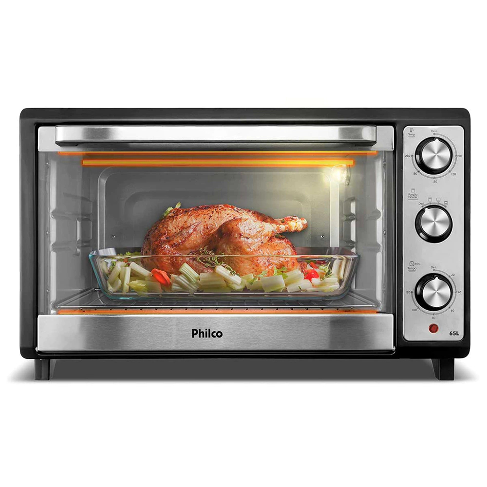 Forno Elétrico Inox 65L Philco Dupla Resistência